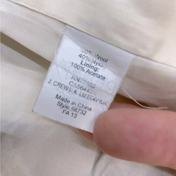 J. Crew Factory Black Cream Wool Blend Houndstooth Blazer 2 - Picture 4 of 13